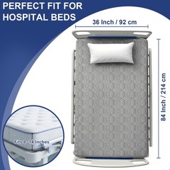 1 PCS Hospital Bed Sheets Waterproof Reusable Fits 36″ x 84″ x 14″ FloralGrey