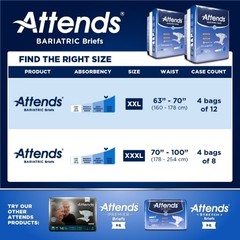 Unisex Adult Incontinence Brief Attends® Bariatric 3X-Large Disposable Heavy Abs