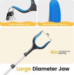 Telescopic Grabber Tool 5-Level Adjustable Length 23-41″ for Litter Yard Pickup
