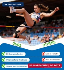 Precut Kinesiology Tape for Knees, 12 Pcs Individual Packeaged – Knee Support &