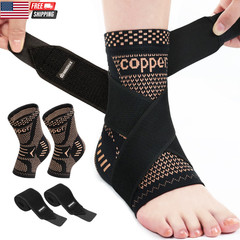 Ankle Brace for Women & Men, Ankle Compression Sleeve Support Copper Infused Ank