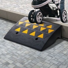 2-Pack 6″ Rubber Curb Ramps 15T/33069LB Capacity Heavy Duty Driveway Ramps