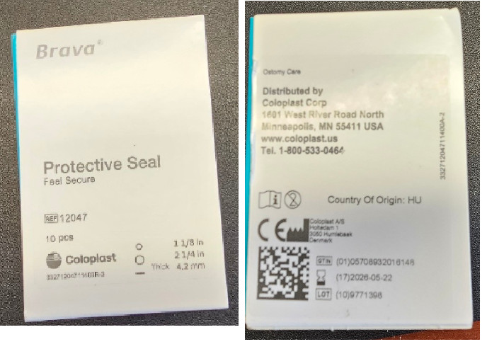 2 boxes Coloplast Brava 12047 Protective Seal 10 Per Box – 20 rings total