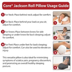 Core Products Jackson Roll Orthopedic Bolster Pillow – Neck, Back, Leg, Knee &