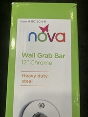 Two (2) Nova Heavy Duty Wall-Mounted Grab Bar 16″- 12″-inch CHROME New NIB