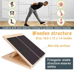 Adjustable 16.5″×12″ Wooden Slant Board – 5-Angle Foldable Natural wood color