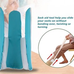 Nylon & Terry Cloth Sock Aid Tool for Effortless Dressing – Seniors & Disability