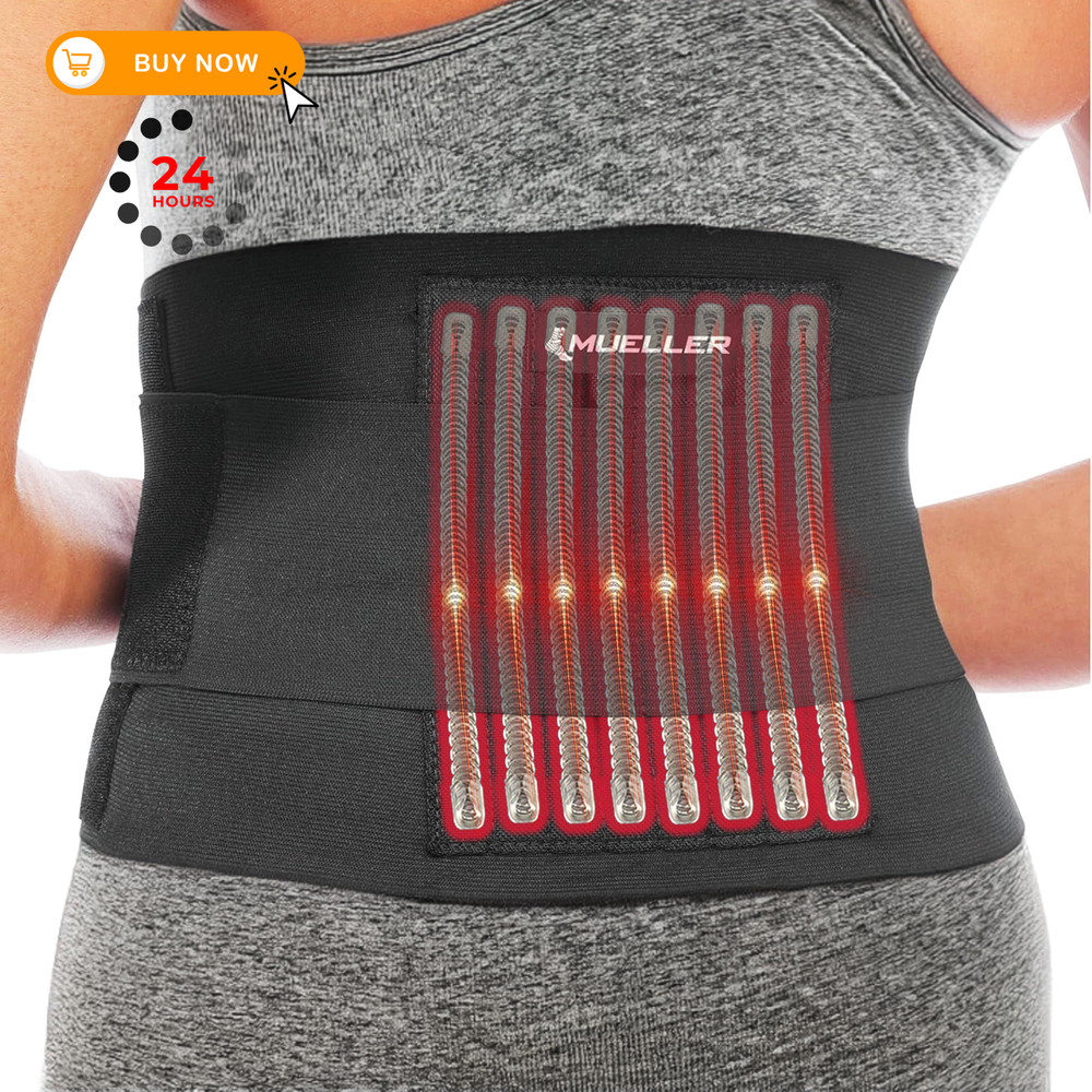 MUELLER Sports Medicine Adjustable Back Brace, Ideal for Upper Small, Black