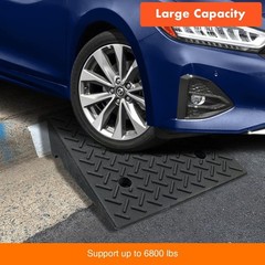 Weather-Resistant Rubber Curb Ramps – 2 PCS, 19.6″ x 19.6″ x 6″ for Safe Access