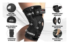 NEENCA Hinged Adjustable Knee Brace, Open Patella Gel Pad, Black