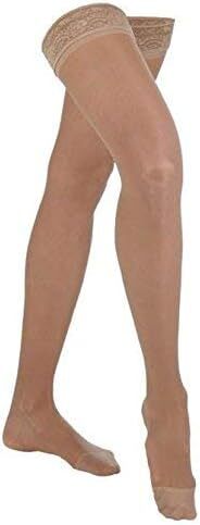 Legline Super Sheer Thigh High Silicone Top Band (Beige) 2X-Large