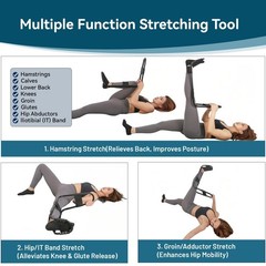 Hamstring Stretcher, Knee Extension Device, Lower Back, Hip & Calf Black