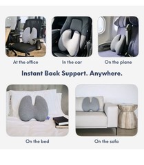 C CUSHION LAB Extra Dense Lumbar Pillow – Patented Ergonomic Multi-Region Grey