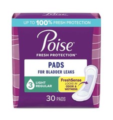 Poise Fresh Protection Incontinence Pads for Women, Regular & Long, New