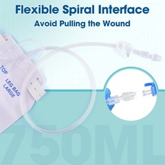 750ml Nephrostomy Bags, 3 Pack Urine Drainage Bag, Clear Bags with 24″ Silico…