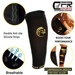COPPER Compression Calf Sleeve Running Leg Support Brace Sport Shin Splint Socks