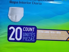 Prevail Per-Fit XLarge (58″-68″) Daily Underwear 20 Count Protective Hygiene