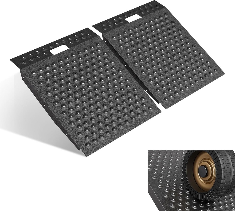 36″ x 48″ Shed Ramp for Riding Mower 1500LB Anti-Slip Punch Plate Ramp 2PC Alloy