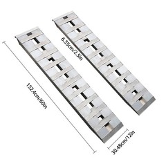 2 Pack Rectangular Trailer Ramp Aluminum Truck Car Trailer Ramp 6000 lbs