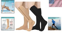Comfortable Closed Toe Zipper Compression Socks – Multicolor for Daily Use