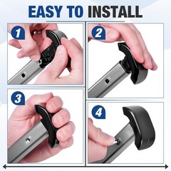 4 Pcs Replacement Ski Glides Black Walker Ski Glide Compatible with Stander EZ F