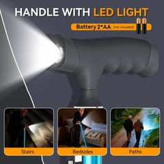 Walking Cane with LED Light for Seniors Men Women, Adjustable Folding Canes f…