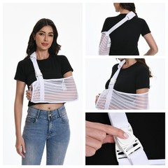 White Arm Sling Broken Arm Torn Rotator Cuff Shoulder Mesh Brace Men Women