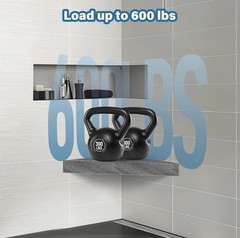 Floating Corner Shower Seat 17x17x24.5in Stainless Steel Silver 600lb ADA