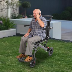 100kg/220.46lb Portable Foldable Transport Wheelchair Traveling Fold Wheel Chair