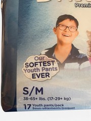 17 count Comfees DriNite Juniors Youth Pants Size S/M 38-65+ Lbs