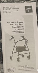 Medline Bariatric Rollator Walker W Seat Foldable Heavy Duty 350Lb 6” Wheels NEW
