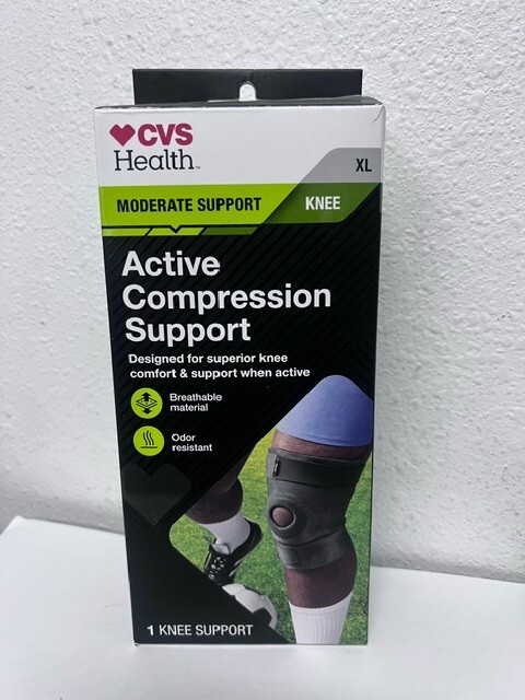 CVS Health Active Compression Knee Support Breathable Material Size XL