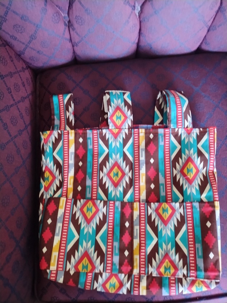 Multicolor Fabric Walker Bag with Multiple Pockets for Adults, Indoor, Outdoor.