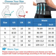 Back Brace Herniated Disc Lumbar Waist Support Belt For Lower Pain Relief Girdle