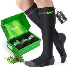 Medical Compression Socks for Men & Women, 3 XXL, Black Grey, Woody Scent