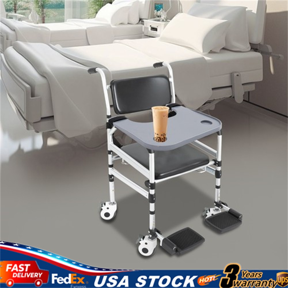 Wheelchair Table Board, Wheelchair Table Tray w/ Cup Holder Grey ABS 58*53cm