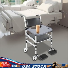 Wheelchair Table Board, Wheelchair Table Tray w/ Cup Holder Grey ABS 58*53cm