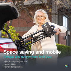 Lightweight Foldable Rollator with Seat & 360° Swivel Wheels for Seniors