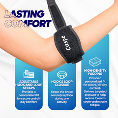 Tennis Elbow Brace Support Arthritis Tendonitis Golfer Arm Joint Pain Band Strap