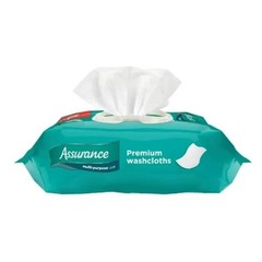 Assurance Premium Disposable Washcloths Pre-Moistened Body Wipes, XL, 192 Count