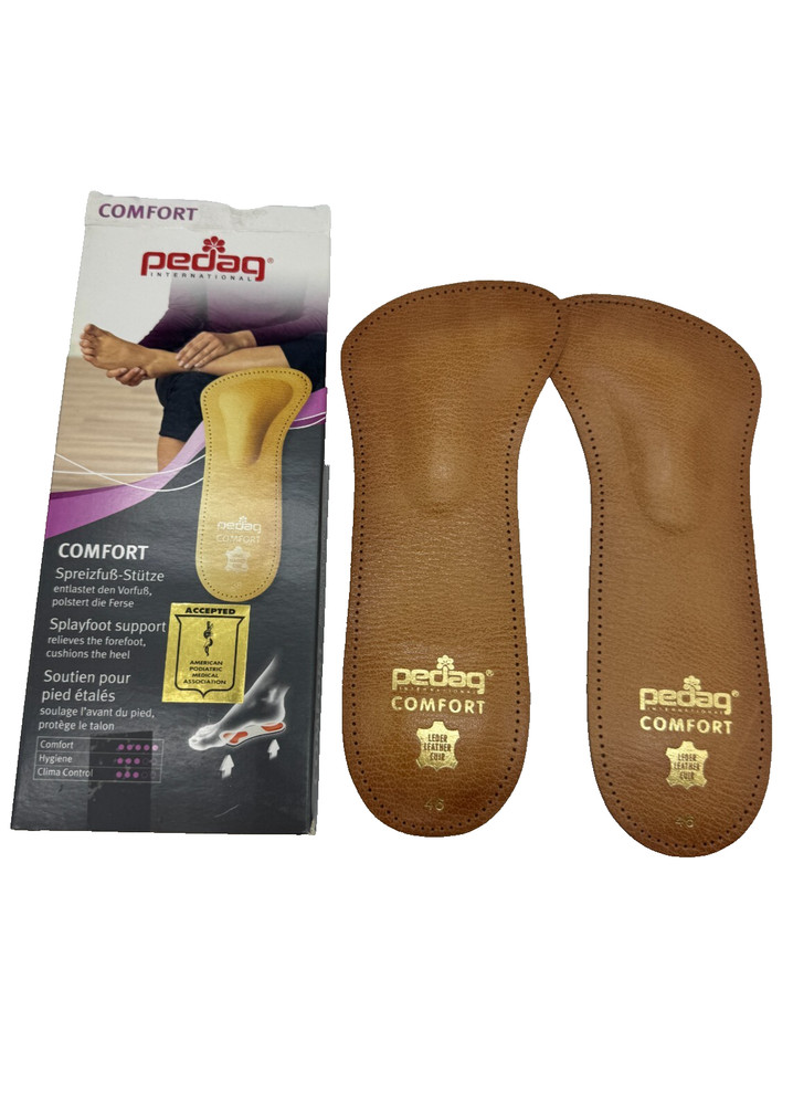 Pedag Comfort Men’s Brown Leather Wedge Arch Support Orthotic Insole Size 8 US
