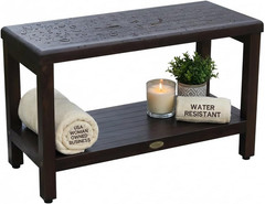 Eleganto 30″ Waterproof Teak Shower Bench – Safe Storage & Stylish Organization