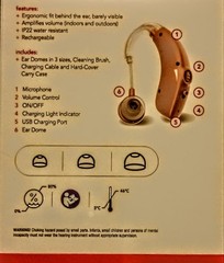 RCA OTC Hearing Aid – Rechargeable – Right or Left Ear, 15-Hour Battery Life 