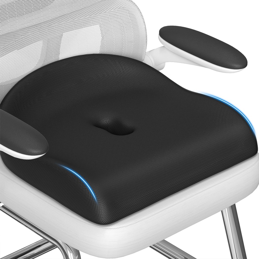 DownyCloud Seat Cushion for Pressure Relief – Ergonomic Home & Large, Black