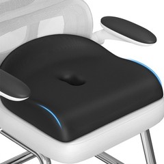 DownyCloud Seat Cushion for Pressure Relief – Ergonomic Home & Large, Black