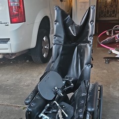 Healthline Black Recliner Wheelchair, Reclining Back, Leg Supports, 4 Wheels