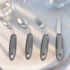 4-Piece Adaptive Utensils Set, 42 Angle Arthritis Aid Silverware for Parkinsons