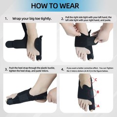 MOONSMILE 1 Pair Foot Bunion Corrector for Women & Men, Night One Size, Black