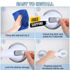2PCS Suction Cup Shower Grab Bars – Bathroom Safety Support Handle