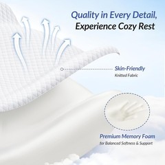 ZIKEE Wedge Pillow for Bed, Reading & Back Pain Relief, Memory Foam